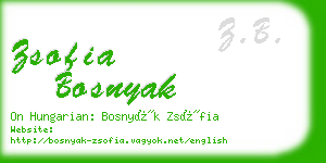 zsofia bosnyak business card